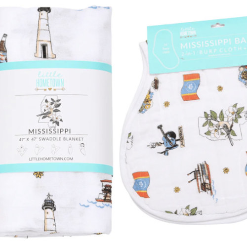 Mississippi Muslin Swaddle & Burp/Bib Combo – Little Hometown
