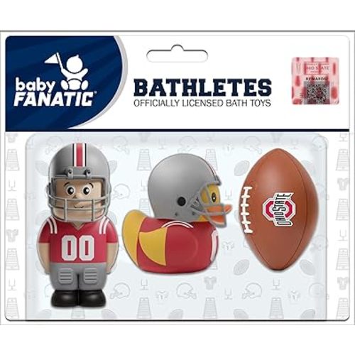 Baby Fanatic Bath Toys 3 Pack - Ohio State Buckeyes - Officially Licensed NCAA Toy Set for Babies