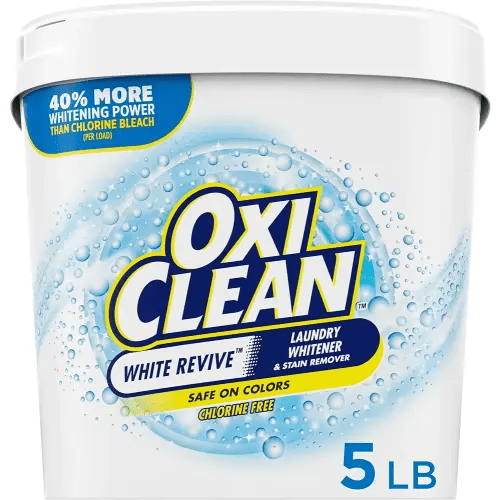 OxiClean White Revive Laundry Whitener and Stain Remover Powder, Alternative to Bleach for Laundry, 5 lb