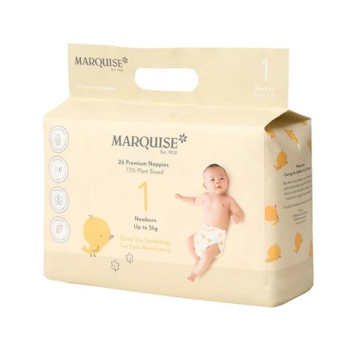 Marquise Premium Nappies - Newborn Size 1 (Up to 5kg)