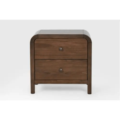 Casey Walnut 2 Drawer Nightstand W/ USB