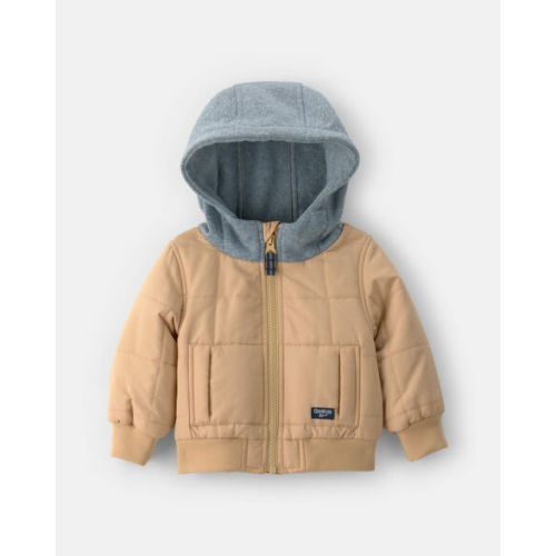 Baby Boy Hooded Midweight Quilted Jacket - Brown - OshKosh B'gosh | Carter's