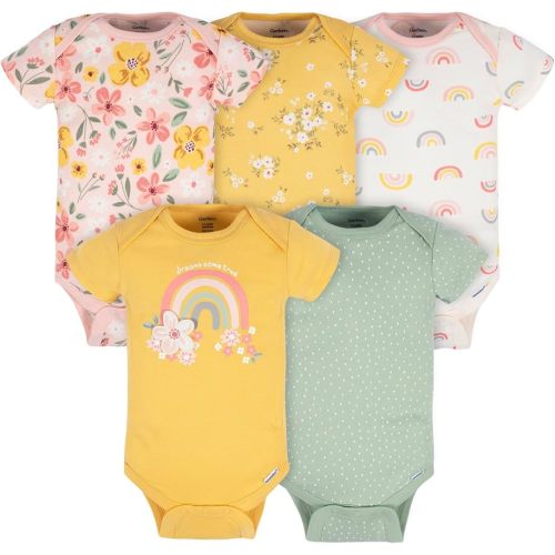 Gerber baby-girls 5-pack Short Sleeve Variety Onesies Bodysuits