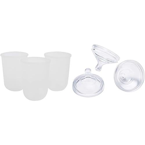 Boon Nursh Reusable Replacement Pouch with Collapsible Silicone Pouch Design - Gray - 8 Oz & Nursh Silicone Baby Bottle Nipples - Bottle Nipples for Boon Nursh Baby Bottles - 3 Count