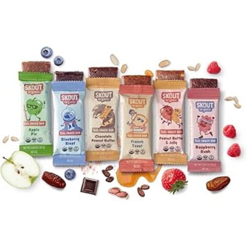 Skout Organic Kids Snack Bar Variety Pack (36 Pack) | Organic Kids Snack Bars | Plant-Based Nutrition | Vegan | Gluten, Dairy, & Soy Free