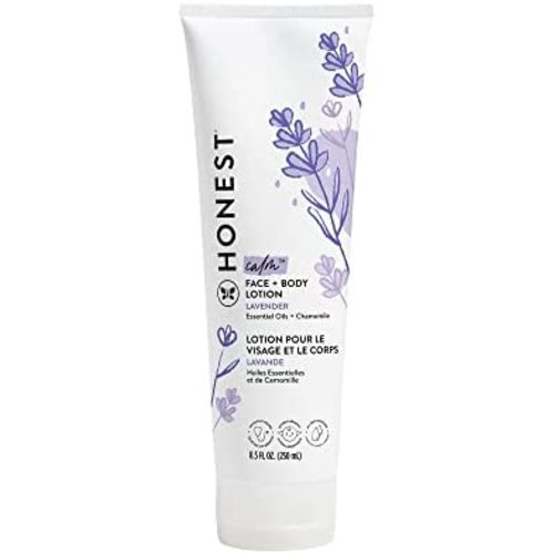 The Honest Company Hydrating Face + Body Lotion | Fast Absorbing, Naturally Derived, Hypoallergenic | Lavender Calm, 8.5 fl oz