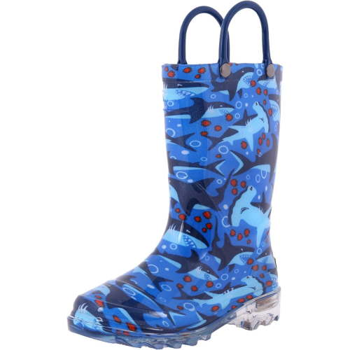 Western Chief Unisex-Child Light-up Waterproof Rain Boot 10 Toddler Blue