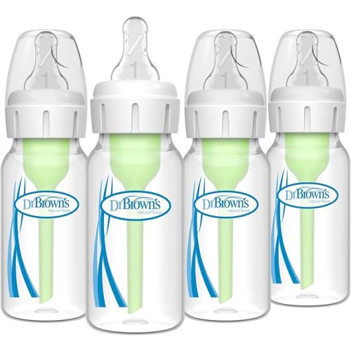Dr. Brown's Natural Flow Anti-Colic Options+ Narrow Baby Bottle, 4 Ounce/120 ml 4 pack