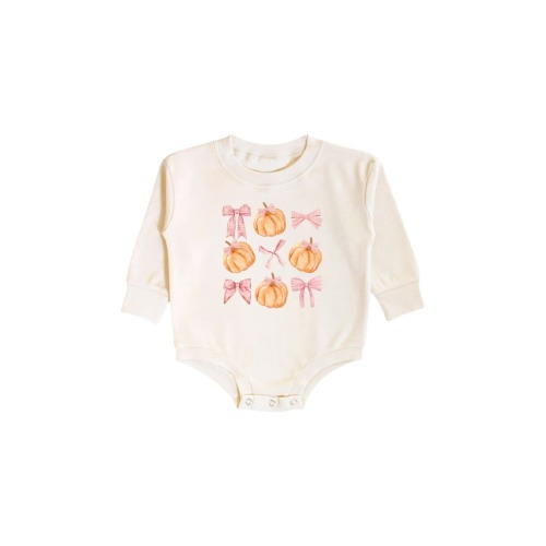Pumpkin Long Sleeve Romper, 3-6M