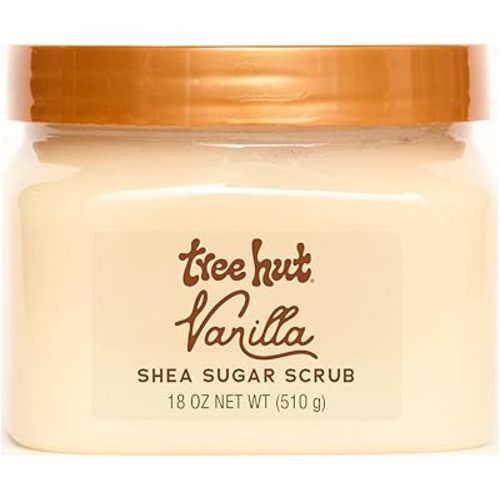 Tree Hut Vanilla Shea Sugar Exfoliating & Hydrating Body Scrub, 18 oz