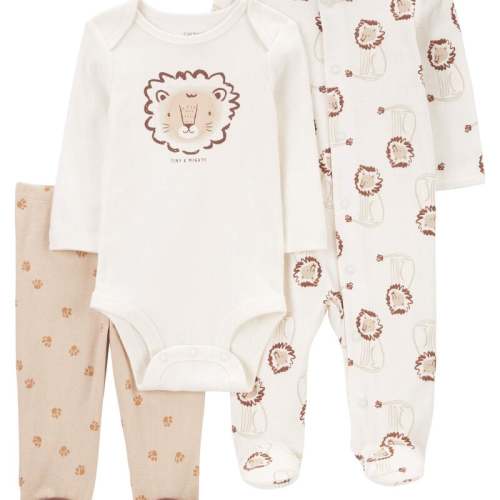 Brown Baby "Tiny & Mighty" 3-Piece Sleeper Set | Carter’s Oshkosh Canada