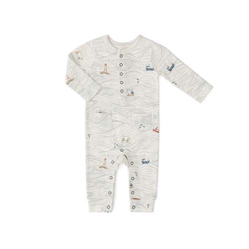 Henley Patch Pocket Romper - High Seas – Pehr