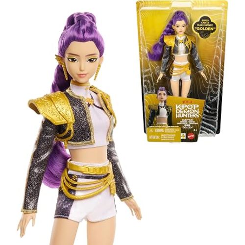 Mattel Kpop Demon Hunters HUNTR/X Rumi “Golden” Singing Doll in Removable Signature Outfit & 5 Posable Joints, Inspired by the Movie