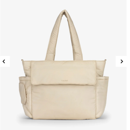 Diaper Tote Bag with Laptop Sleeve - OATMEAL