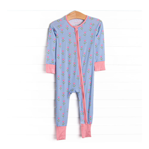 Tulip Blooms Bamboo Zippy Pajama, Blue – Stitchy Fish