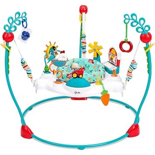 Baby Einstein Farm Explorers Jump & Learn Barnyard 2-in-1 Baby Jumper Activity Center with Interactive Toys, Music, Lights, & Sounds, Ages 6-12 Months