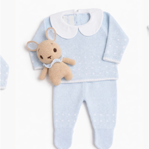 Baby Blue Knit Newborn Outfit – Caprilina