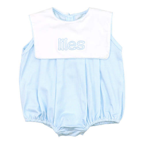 Blue Gingham Knit Bubble