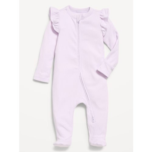 Ribbed 2-Way-Zip Sleep & Play Footed One-Piece for Baby | Old Navy