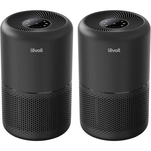 LEVOIT Air Purifier for Home Allergies Pets in Bedroom, Covers Up to 1073 ft² by 56W High Torque Motor, AHAM VERIFIDE, 3-in-1 Filter, HEPA Sleep Mode, Remove Dust Smoke Odor, Core300-P, Black, 2 Pack