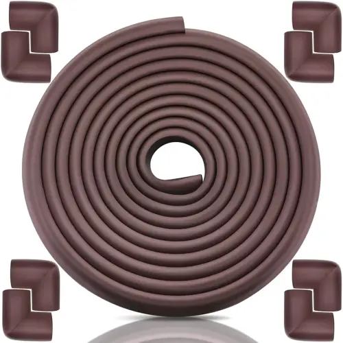 Baby Proofing Edge Corner Protector, 20.5 ft (18.1ft Edge + 8 Corners) Baby Proof Corner Guards ,Thick Table Bumper Guard, 3M Pre-Taped Corners, Soft Rubber Foam Guard Heavy-Duty…