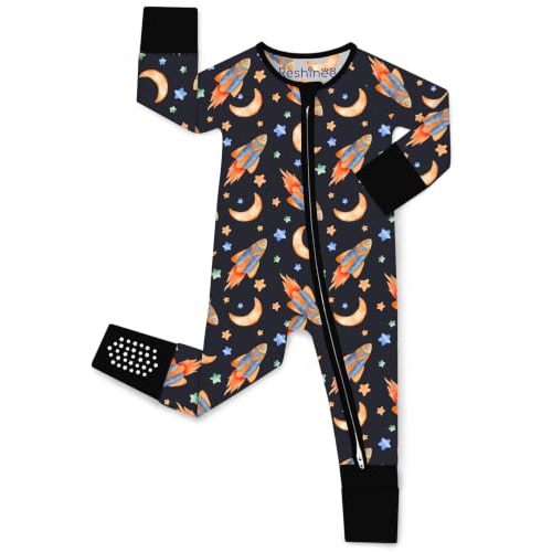 babee Reshinee Bamboo Viscose Baby Convertible Footie Pajama, Sleep & Play Footed Zipper Pajamas for Baby Boys & Girls