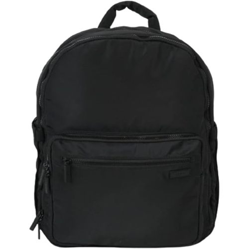 FAWN DESIGN Nylon Diaper Bag Backpack with Changing Pad, Black Backpack Diaper Bag with 11 Interior and 5 Exterior Pockets, Padded and Adjustable Straps for All Day Comfort, 16x13x7 inches