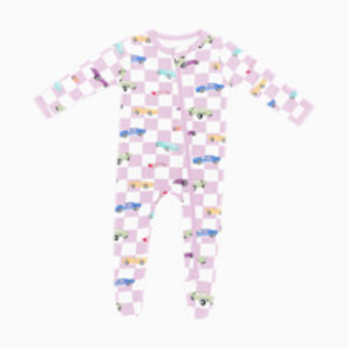 Kyte Baby Printed Zipper Footie - Sparkles And Speed, Newborn