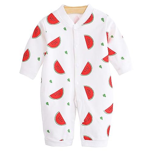 Newborn Infant Baby Boys Girls Bodysuit Jumpsuits with Button Long Sleeve Cotton Rompers Overall