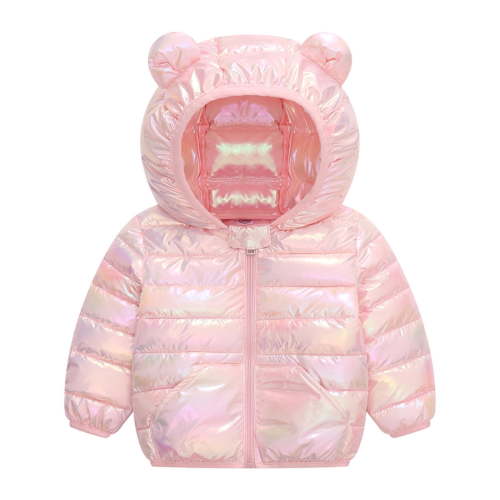 Maqroz Toddler Winter Coat Warm Girls Boys Puffer Jacket with Hood Sparkling Lightweight Full Zip Cozy Quilted Coat Thermal Hooded Down Jackets with Pockets Cold Weather Outfits, Sizes 12M-5T