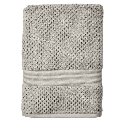Better Homes & Gardens Signature Soft Cotton Popcorn Textured Bath Towel, Soft Silver