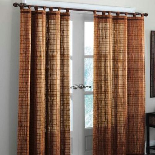 BrylaneHome Bamboo Tab-Top Panel - 42" W 63" L, Honey Oak Brown