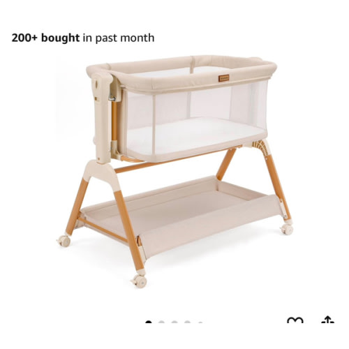 Ezebaby Baby Bassinet Bedside Sleeper: 3-in-1 Rocking Bassinet for Baby - Breathable Full-Mesh Crib with Mattress | 6 Height Adjustable | Portable Crib with Lockable Wheels for Newborns