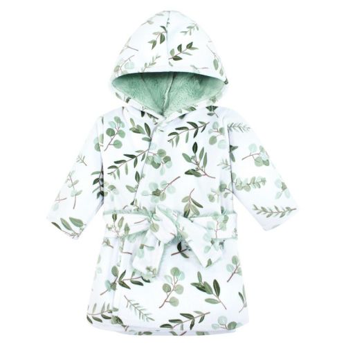 Hudson Baby Mink with Faux Fur Lining Pool and Beach Robe Cover-ups, Eucalyptus, 6-12 Months