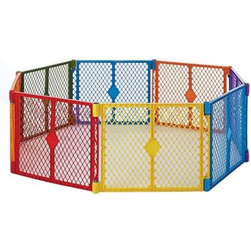 Toddleroo by North States - Superyard Colorplay Baby Play Yard: Freestanding 8 Panel Baby Playpen - Indoor or Outdoor Use - Made in USA - Encloses Up to 34.4 Square Feet - 26 Inches Tall