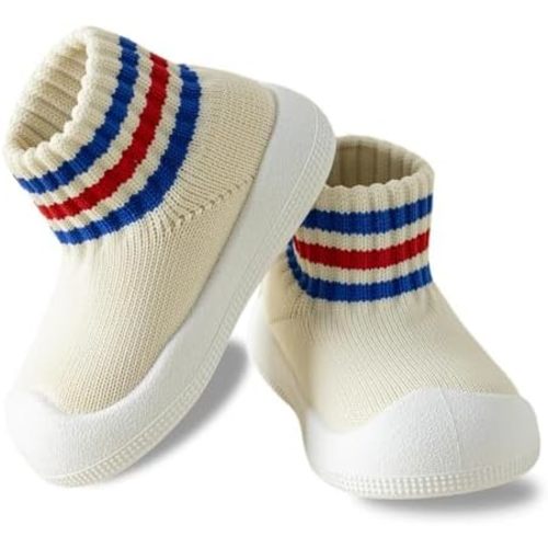 Baby Sock Shoes Toddler Walking Slippers with Soft Rubber Sole