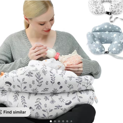 Chilling Home Nursing Pillow Adjustable,Baby Pillow for Breast Feeding Bottle Feeding, Large Size More Support for Mom and Baby, Breastfeeding Essentials for Newborn,Removable Cover
