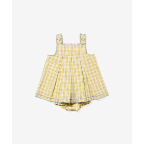 Daisy Baby Dress, Yellow Picnic Check