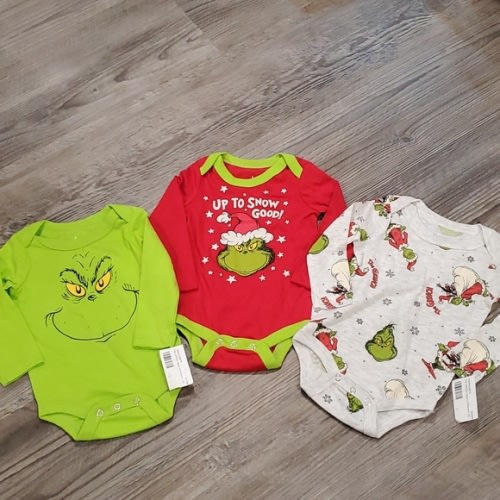 Grinch Set of 3 Long Sleeve Onesies