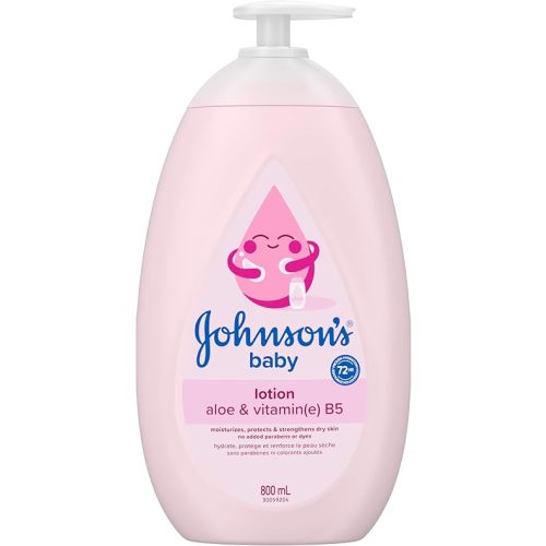 Johnson's Moisturizing Mild Pink Baby Lotion with Coconut Oil for Delicate Baby Skin, Paraben-, Phthalate- & Dye-Free, Hypoallergenic & Dermatologist-Tested, Baby Skin Care 800ml
