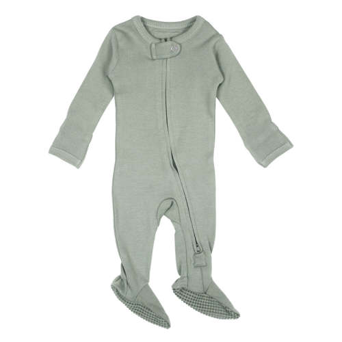 Seafoam | Organic Zipper Footie Preemie-NB