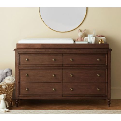 Chris Loves Julia Turned Wood 6-Drawer Dresser & Topper Set (56w x 19d")