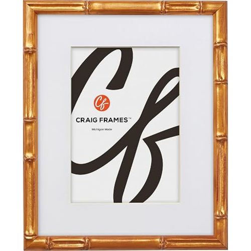 Craig Frames 11x14 Set of 4 Picture Frames, Matted for 8x10, Gold Bamboo