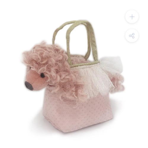 Pink Poodle Plush Toy In Purse Paris