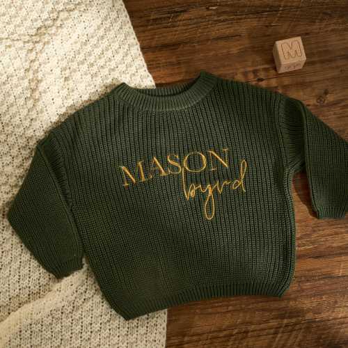 Custom Baby Sweater • Baby Christmas Gift • Baby Shower Gift • Embroidered Sweater