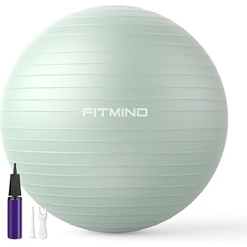 FITMIND_ Extra Thick Exercise Ball Yoga Ball 22in/26in/30in for Workout Pregnancy Stability,Anti-Burst and Slip Resistant Swiss Ball with Pump for Yoga, Pilates, Fitness,Birthing,Physical Therapy