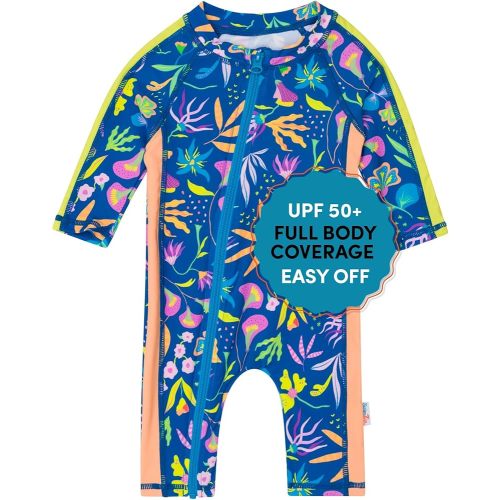 SwimZip Girls' Long-Sleeve UPF 50+ Swimsuit for Baby, Toddler, & Little Girls