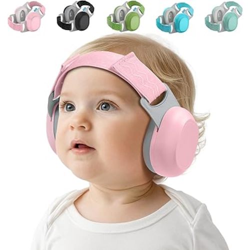 Bella's Friends Baby Ear Protection for Infants & Toddlers(3–48 Months) - Lightweight 24dB Noise Cancelling Headphones - Safe fit & Comfort Earmuffs - Improve Sleep - Baby Travel Essential, Pink