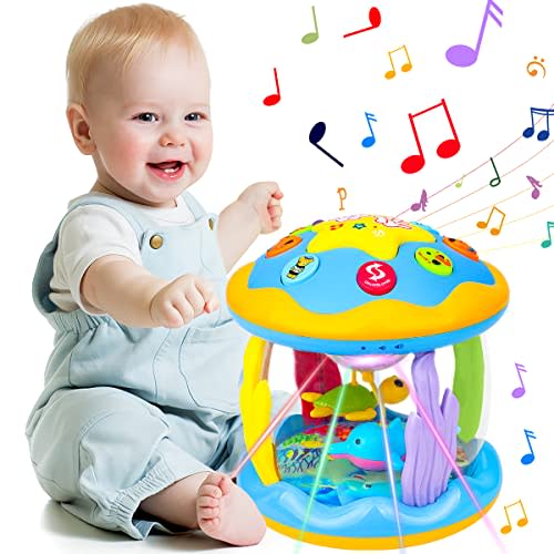 Baby Toys 6 to 12 Months - Musical Learning Infant Toys 12-18 Months - Babies Ocean Rotating Light Up Toy for Toddlers 1 2 3+ Years Old Boys Girls Baby Gifts