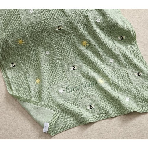 Bumblebees Patchwork Knit Baby Blanket